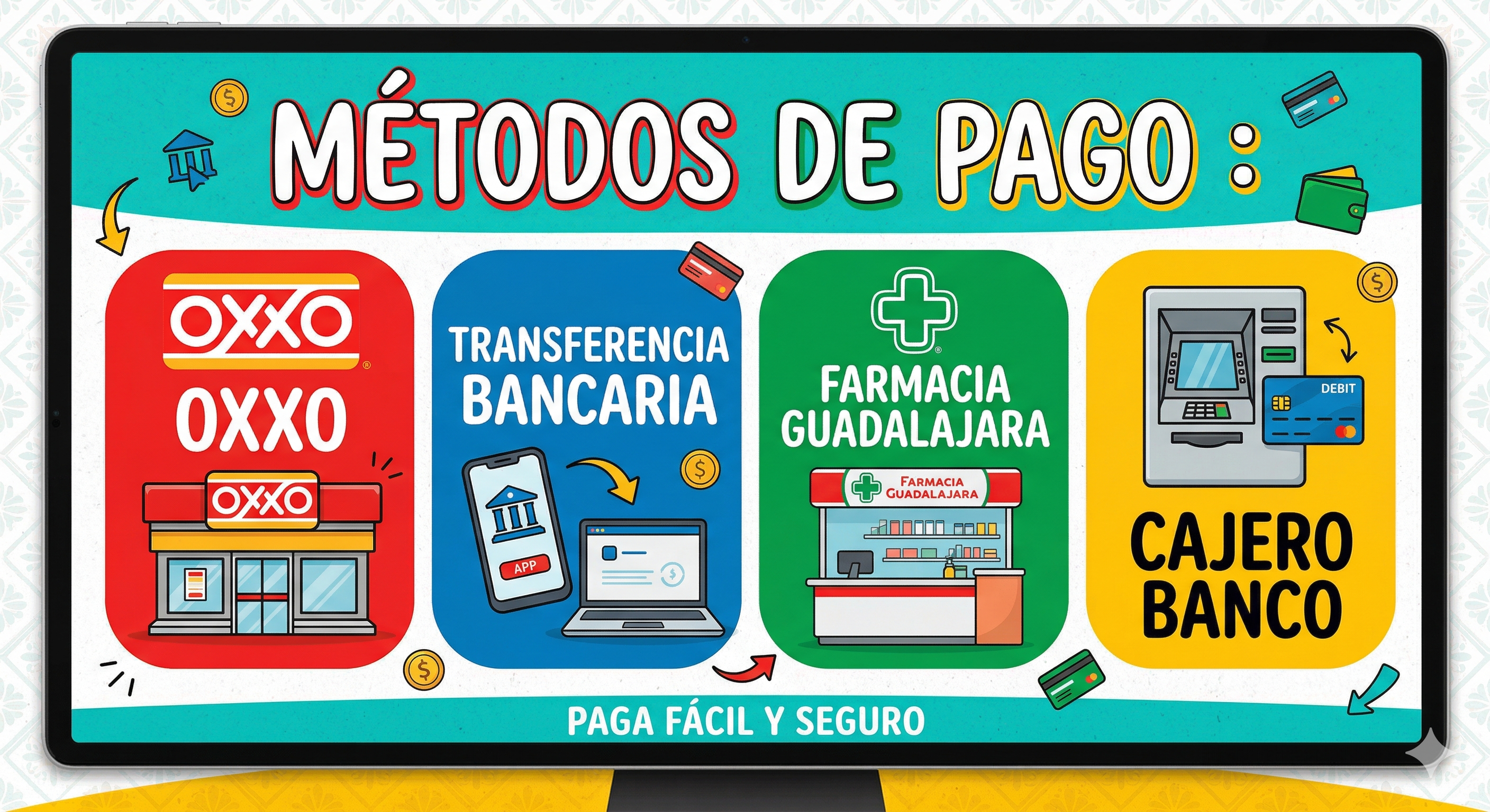 Métodos de pago disponibles